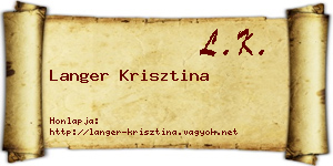 Langer Krisztina névjegykártya